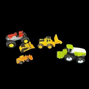 Toy Tractor Mixed Brand of Heavy Equipment Toys Lot Of 5